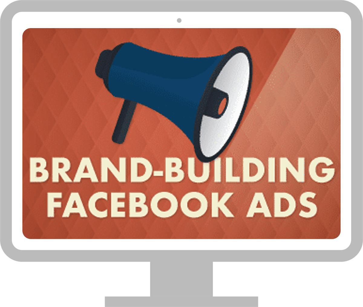 Desktop Monitor Graphic with Megaphone Promoting Facebook Ads
